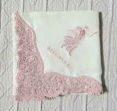 WEDGWOOD ハンカチ ピンク レース 刺繍のサムネイル