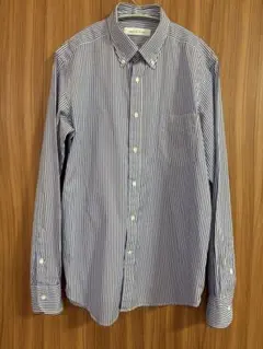 green label relaxingボタンダウン ストライプ長袖シャツＬ