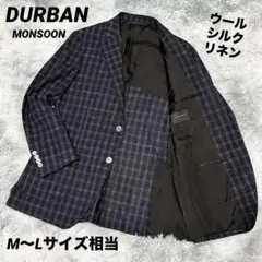 DURBAN テーラードジャケット　チェック　毛　絹　麻MONSOONのサムネイル