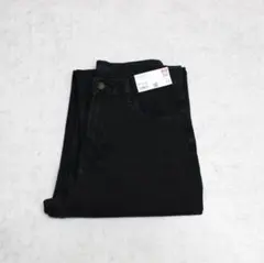 【新品】W28 ダークグレー　ユニクロ　ワイドストレートジーンズ