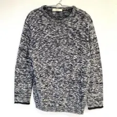 【エディフィス】セーター クルーネック 霜降り 長袖 毛混 シンプル M