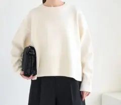 ロペピクニック　クルーネック　セーター　サイドスリット　生成り　М　新品未使用