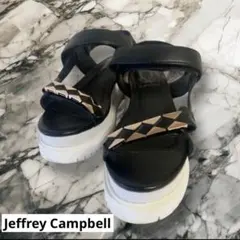 希少Jeffrey Campbell フェイクレザースタッズ付厚底サンダルY2kのサムネイル