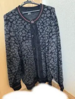 GU×UNDERCOVER UG レオパード柄 シャギークルーネックカーディガン 