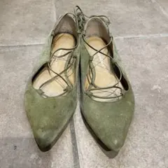 GALLARDAGALANTE オリーブグリーン フラットシューズ