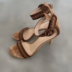 Gianvito Rossi スエード アンクルストラップ サンダル37のサムネイル