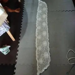 クリーム色 花柄 レースストール