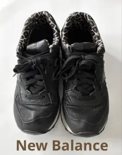 New Balance 574 スニーカー ブラック　レオパード柄　24.0cm