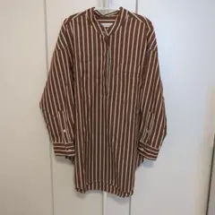 Drawer】ドゥロワー バンドカラースキッパーシャツ バルーンスリーブ 