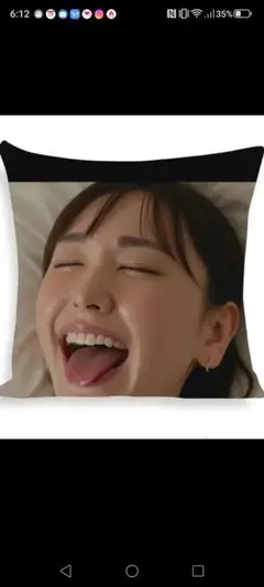 笑顔の女性プリント枕カバー 45cm
