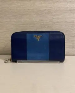 【PRADA✨】長財布 サフィアーノ 本革 ブルー