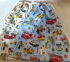 ★値下げ中【ハンドメイド】体操着入れ2枚/30*35/くるま