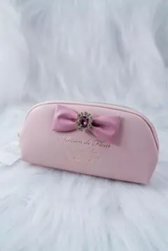 Maison de FLEUR合皮リボンビジューペンケース　コスメポーチ ピンクのサムネイル