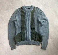 ビンテージ Van Cort ウール レザー ニット ケーブル編み 60s70s