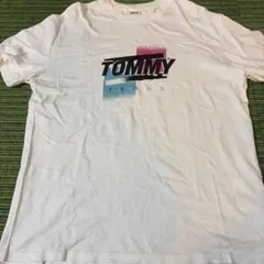 TOMMY JEANS メンズ Tシャツ ホワイト Lサイズ