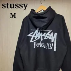新品　stussy　パーカー　M　ブラック　ホノルル限定　ハワイ限定　希少