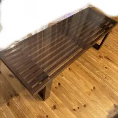 ジョージネルソン リプロダクト ベンチ ガラストップ コーヒーテーブル 茶