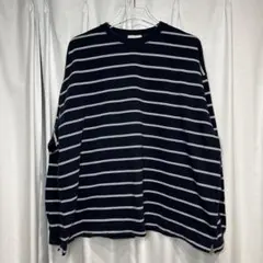 EVCON BORDER WIDE L/S TEE ネイビー 長袖カットソーのサムネイル