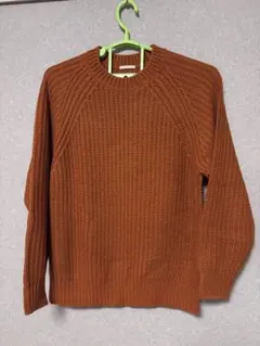 オレンジ色リブ編みセーター Sサイズ　GU