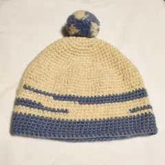 大きな ポンポン ハンドメイド ビーニー ニット 帽子