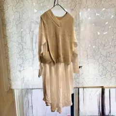 SCOT CLUB レイヤード長袖ワンピース