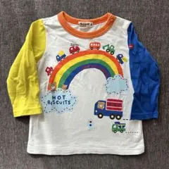 【美品】　ミキハウス　ホットビスケッツ　薄手　長袖Tシャツ　80 男女兼用