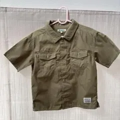 BEAMS mini 半袖シャツ 120 カーキ