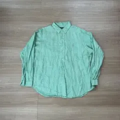 プルプル リネン 100% 90s 希少 ストライプ ピンストライプ マリン