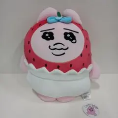 タグ付き おぱんちゅうさぎ いちご ダイカットクッション ぬいぐるみのサムネイル