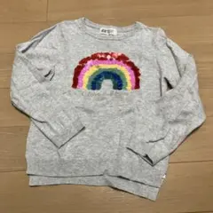 H&M レインボー スパンコール トレーナー 110-120cm