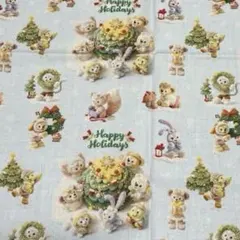 ダッフィフレンズ　生地　ディズニー　クリスマス　はぎれ　布