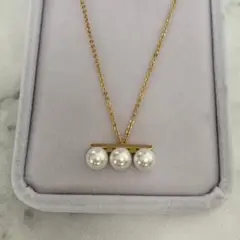 3連パールネックレス
