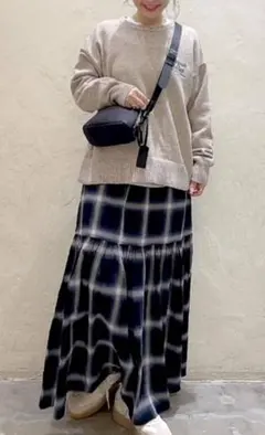 ♡新品未使用♡niko and…オンブレーチェックティアードスカートタグ付き