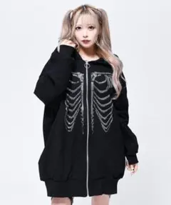 REFLEM BONEラインストーン パーカー