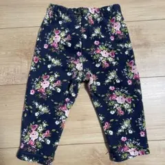 裏起毛パンツ 80cm ベビー　花柄ネイビー　西松屋