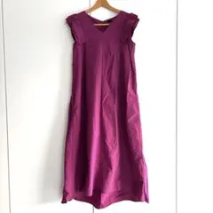 大特価‼️ドロシーズ　パープル ノースリーブ ロングワンピース Aライン