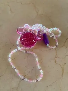 ディズニー ミニーマウス ビーズネックレス