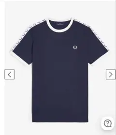 FRED PERRY テープロゴ 半袖Tシャツ ネイビー