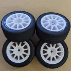 【中古】タミヤ Mシャーシ用 タイヤ・ホイール 4本セット