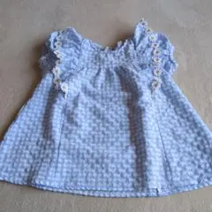 Lycée mini 水色チェックノースリーブ130