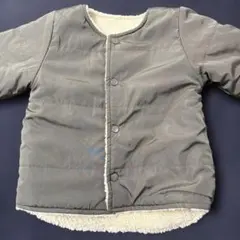 グレー 中綿入り ボアジャケット
