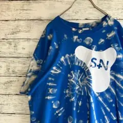 GILDAN ギルダン Tシャツ S+N ブリーチ タイダイ ブルー XL 古着