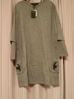 drug store's D.S.CLUB チュニック グレー ぶたさん