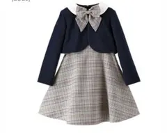 ネイビー ジャケット チェック柄 ワンピース 120cm