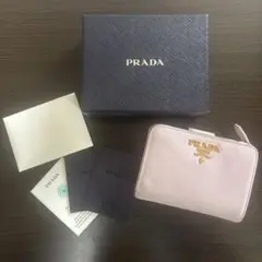 PRADA ピンク サフィアーノレザー 二つ折り財布