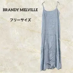 BRANDY MELVILLE 花柄 キャミワンピース ロング ブルー フリー