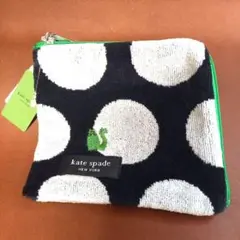 【新品】kate spade 水玉 タオルハンカチ 猫 ドット ブラック