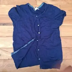 earth music&ecology ネイビー 半袖カーディガン M