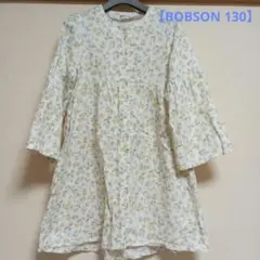 【BOBSON 130cm】シャツワンピース　ワンピース　花柄　羽織りのサムネイル