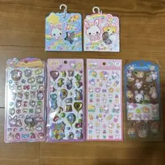 フワフワらびちゃん シール6点セット うるちゅる他